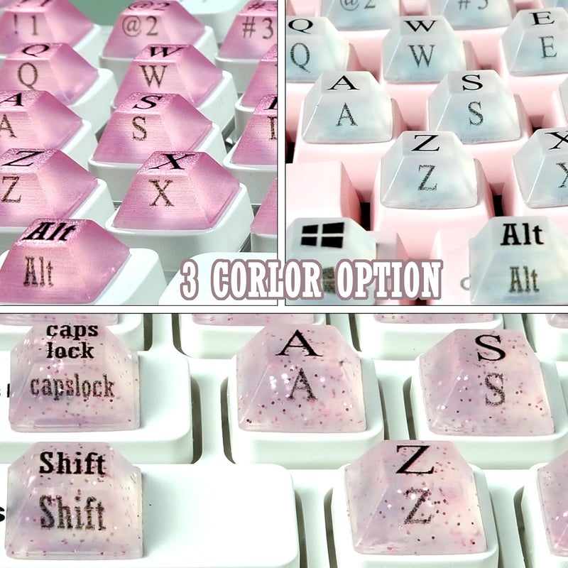 Zooplan 80 Pcs Self-Adhesive PC Keyboard Keys for Long Nails Typing and Gaming, ​​Anti-Damage Symbolic and Alphanumeric Keys for Nail-Art (Purple Pink) - Image 5